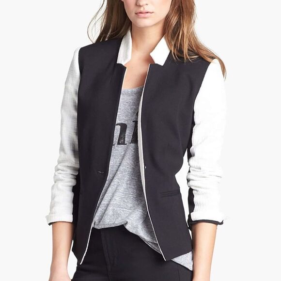 NYDJ black white contrast pointe blazer NWOT - Picture 2 of 8